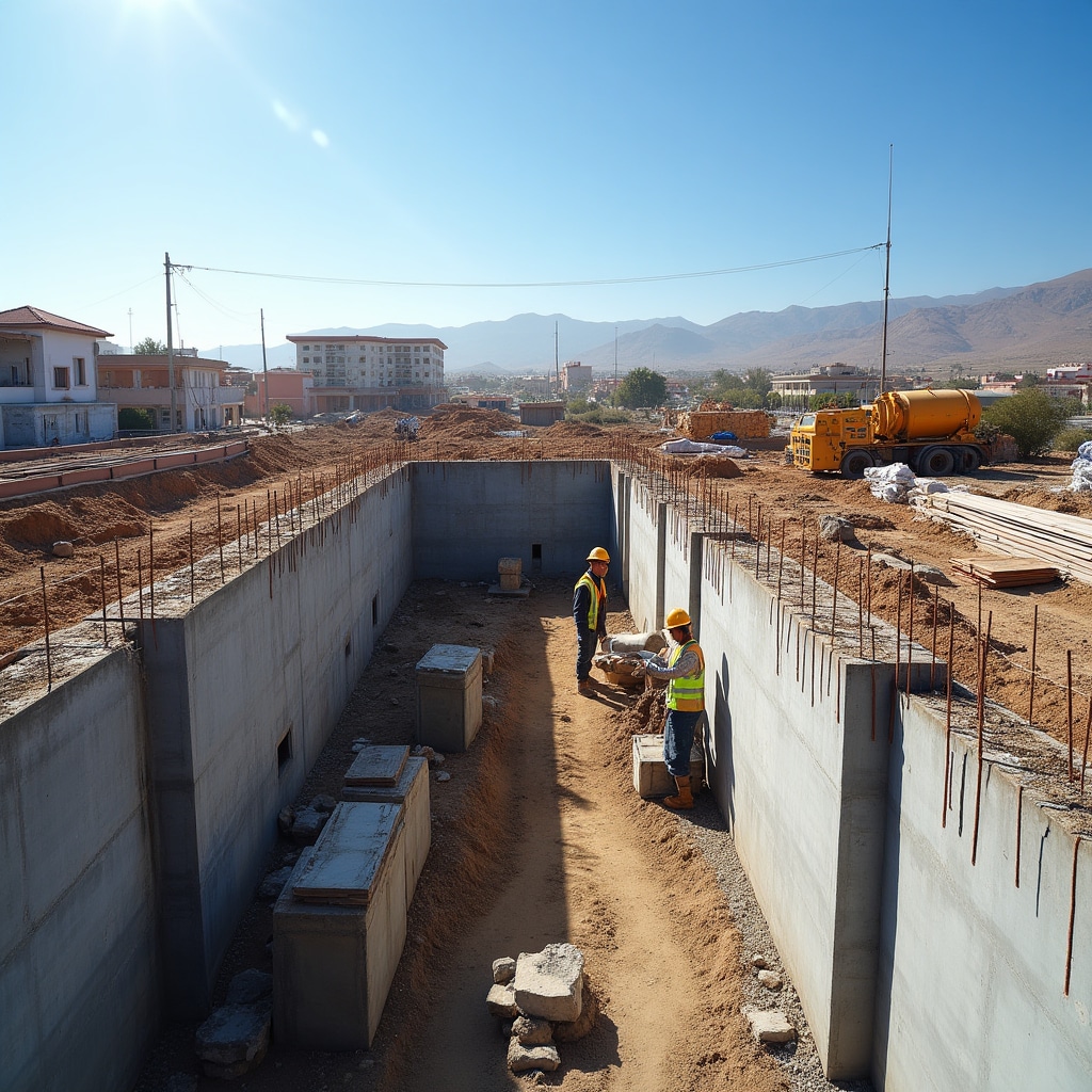 Structural construction work in progress